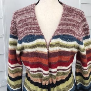 Relais Knitware Sweaters - Relais Long Cardigan Sweater Multicolor Boho L Relais Knitware Sweaters - Relais Long Cardigan Sweater Multicolor Boho L